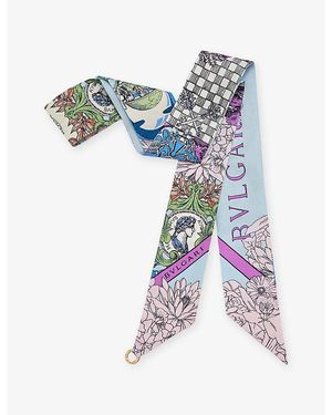 BVLGARI Alchemist Shelley Printed Silk-Twill Scarf - Blue