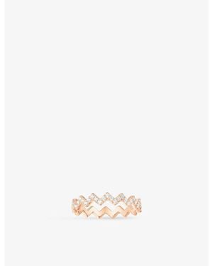 Apm Monaco Up And Down Rose-Alloy And Cubic-Zirconia Ring - Metallic
