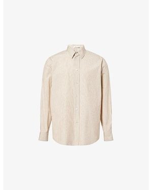 The Row Granada Striped Cotton Shirt - Natural