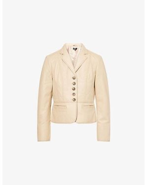 ME+EM Luxe Fitted Leather Jacket - Natural