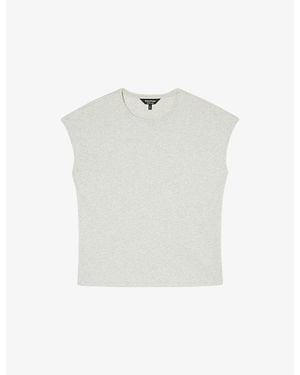 Whistles Round-Neck Cap-Sleeve Cotton T-Shirt - White