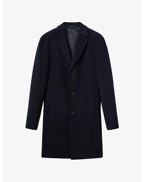 Reiss Gable Single-Breasted Wool-Blend Overcoat - Blue