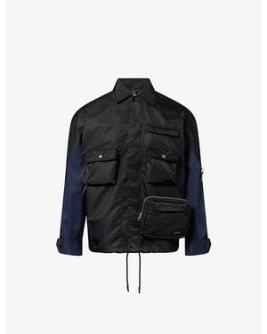 Toga Virilis Porter Patch-Pocket Nylon Jacket - Blue