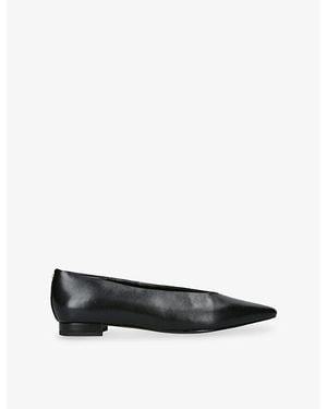 Sam Edelman Emory Leather Pointed-Toe Ballet Flats - Black