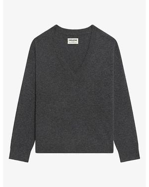 Zadig & Voltaire Mikyz V-Neck Cashmere Jumper - Grey