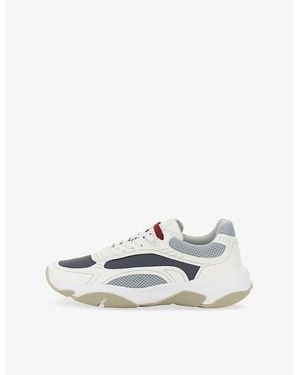 BOGGI Storm Leather And Woven Low-Top Sneakers - White
