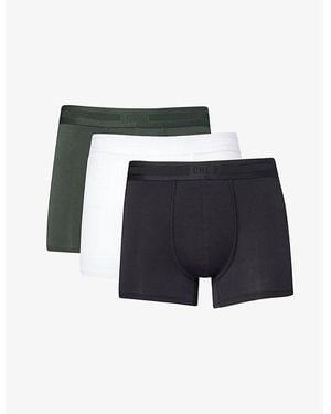CHE Pack Of Three Branded-waistband Stretch-woven Trunks - Black