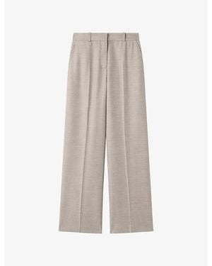 JOSEPH Hawley Wide-Leg Tailored Wool Pants - Gray