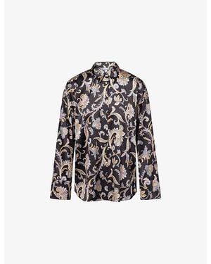 Veronica Beard Lloyd Paisley-Print Silk-Blend Shirt - Black