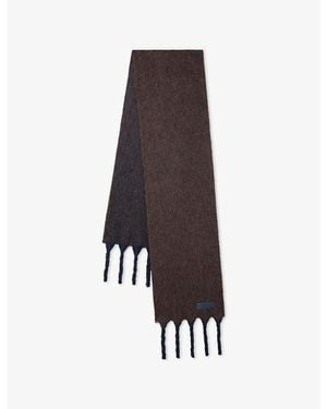 Mulberry Contrast Tassel Alpaca Scarf - Brown
