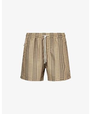 Oas Regalia Logo-Tab Swim Shorts - Natural