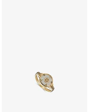 Nadine Aysoy Celeste 18Ct- 0.04Ct Diamonds, 0.49Ct Sapphire And 4.42Ct Jade Ring - Metallic