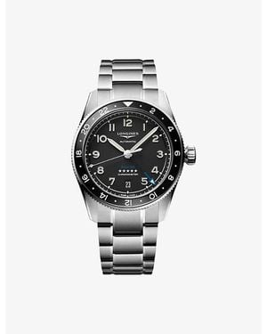 Longines L3.802.4.53.6 Spirit Zulu Time Ceramic Bezel Stainless-Steel Automatic Watch - Black