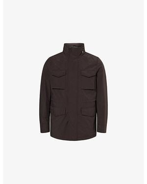 Oscar Jacobson M65 High-Neck Woven Field Jacket - Brown
