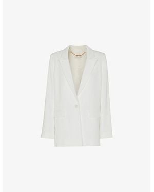 Whistles Andie Single-Breasted Woven Wedding Blazer - White