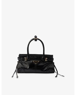 Prada Bonnie Leather Mini Shoulder Bag - Black