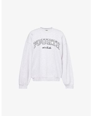 4th & Reckless Leon Logo-Embroidery Cotton-Jersey Sweatshirt - White