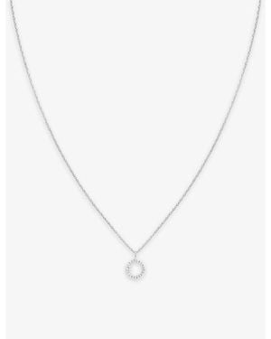 Astrid & Miyu Initial O-Plated Sterling- And Cubic Zirconia Pendant Necklace - Metallic