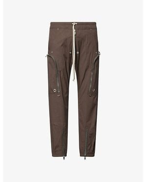Rick Owens Bauhaus Zip-Pockets Cotton-Poplin Cargo Trousers - Brown