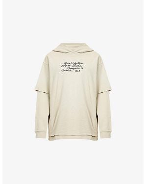Acne Studios Layered Relaxed-Fit Cotton-Jersey Hoodie - Natural