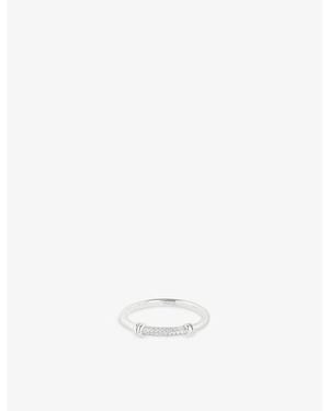 Astrid & Miyu Pavé Knot 925 Sterling Ring - White