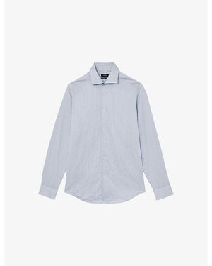 Reiss Remote Slim-Fit Cotton-Sateen Shirt - Blue