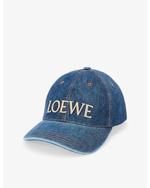 Loewe X Paula's Ibiza Brand-Embroidered Denim Cap - Blue