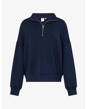 Varley Doublesoft Hawley Half-Zip Stretch-Woven Jumper - Blue
