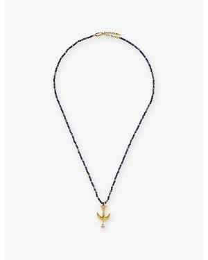 Missoma Harris Reed X Taking Flight 18Ct-Plated Brass, Cubic Zirconia And Sodalite Keepsake Necklace - Blue