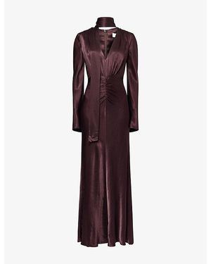 chinese dress ladies LA LUNE PLUNGED CROSS BACK MAXI DRESS | BLACK | DRESSES