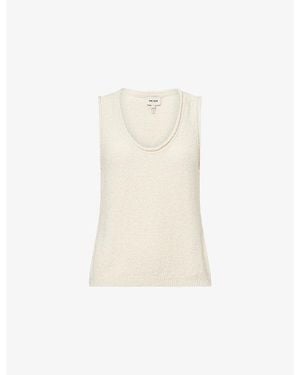 ME+EM Scoop-Neck Boucle-Knit Cotton-Blend Vest - Natural