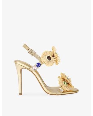 KG by Kurt Geiger Roxie Heeled Leather Sandals - Metallic