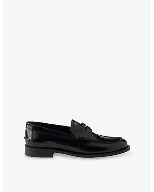 Prada Brushed Leather Loafers - Black