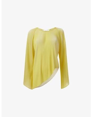 eem Dual-Tone Plisse Woven Top - Yellow