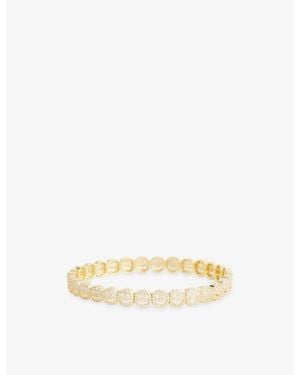 Lisa Gozlan The Mini Pavé Happy Face 18Ct-Plated Brass And Cubic Zirconia Bracelet - Natural
