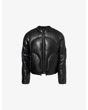 Trapstar Redline Redline Quilted Faux-Leather Down Jacket - Black