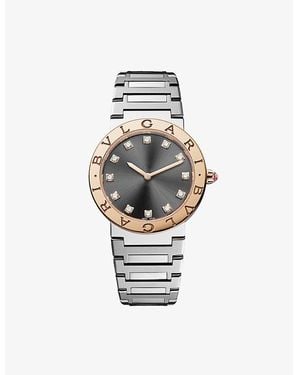 BVLGARI Stainless-Steel, 18Ct Rose- And Diamond Quartz Watch - White