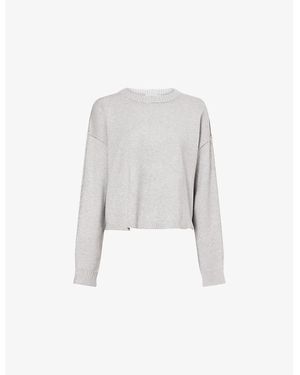 GOOD AMERICAN Cosy Crew Neck Knit Jumper - White