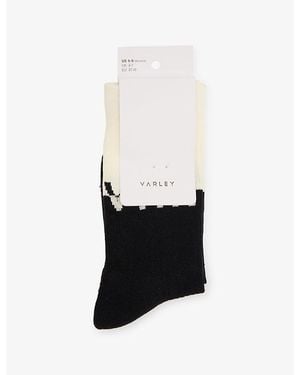 Varley Stellar Colour-Block Cotton-Blend Socks - White