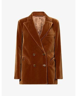 Blazé Milano Jealousy Everynight Double-Breasted Cotton Blazer - Brown