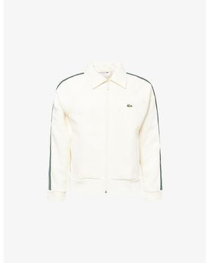 Lacoste Logo-Patch Side-Stripe Cotton-Blend Track Jacket - White