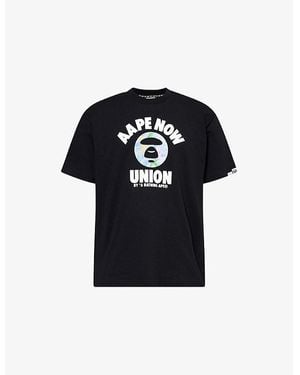 Aape Now Union Graphic-Print Cotton T-Shirt - Black