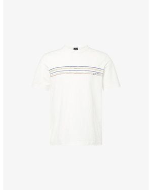 Paul Smith Brand-Embroidered Short-Sleeve Cotton-Jersey T-Shirt - White