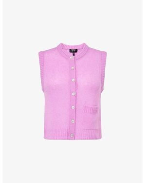 ME+EM Round-Neck Wool, Silk And Cashmere Vest - Pink