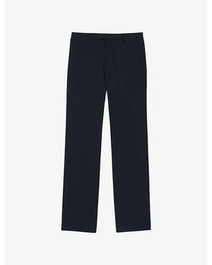 Sandro Slim-Fit Straight-Leg Stretch-Wool Pants - Blue