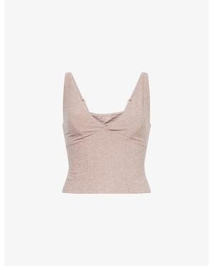 Cheap Monday Glacier V-Neck Stretch-Woven Top - Pink