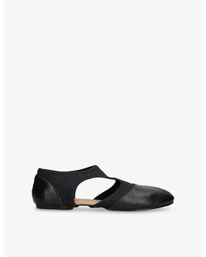 Maison Margiela Tabi Jazz Leather And Woven Loafers - Black