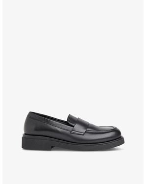 Whistles Ames Chunky Slip-On Leather Loafers - Black