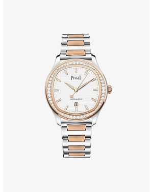 Piaget Pgg0A48026 Polo Date 18Ct Rose- Stainless Steel And Diamond Watch - Metallic