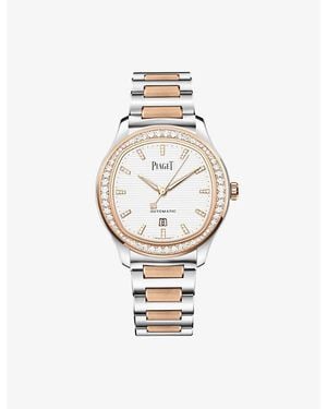 Piaget Pgg0A48026 Polo Date 18Ct Rose- Stainless Steel And Diamond Watch - Metallic